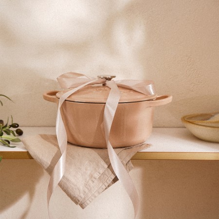 Cast iron pan with enamel coating SL Home, D = 24.5 cm, h = 11 cm, pink color-3