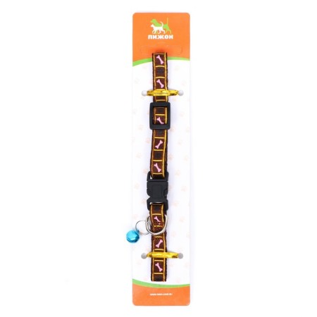 The two -layer collar with the fastx "Bones and legs", 30 x 1 cm, brown-8