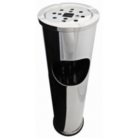 Garbage bucket with an ashtray 20.5x58 cm, 18 liters, stainless steel