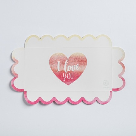 Cookie box, confectionery packaging with PVC lid, I love you, 21 x 10.5 x 3 cm-2