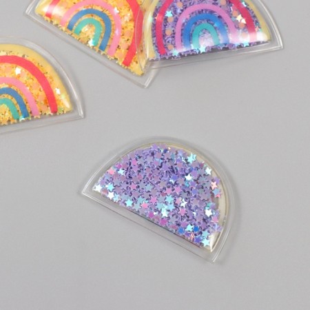 Shaker for the creativity of PVC "Rainbow" with glitter MIX 3x4.5 cm-2