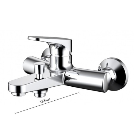 Bravat Eler bath mixer, with short pouring