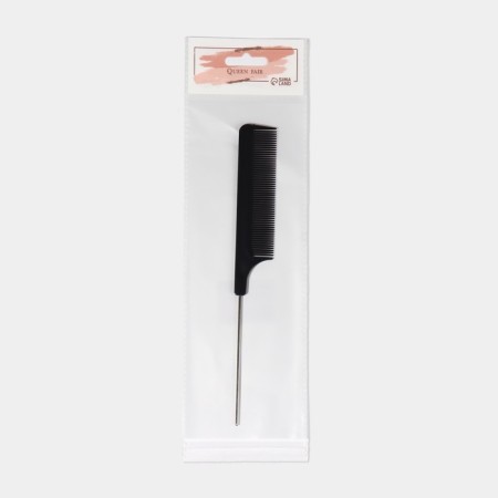 Comb with a metal tail, 20 × 2.5 cm, black color-4