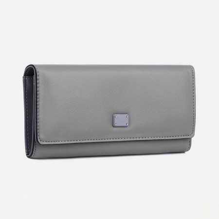Women's wallet on magnets, gray color