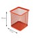 A glass for writing accessories, square, metal mesh, orange