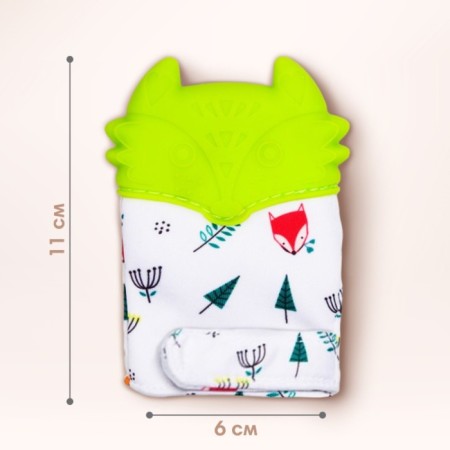 Mitten Mittle "Fox", on Velcro, Mix color, crumb I-3