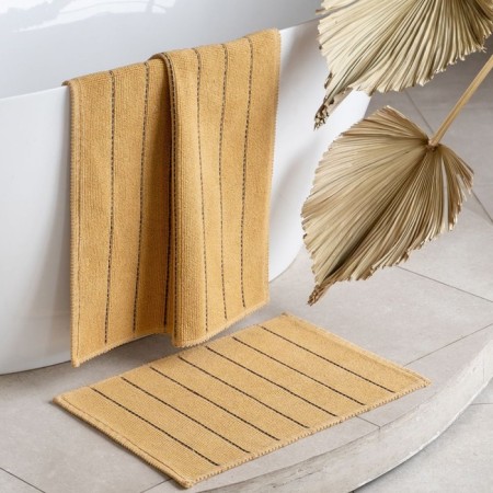 A set of baths for the bath "Agra", size 50x60 cm, 60x100 cm, mustard color