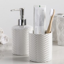 A set of accessories for the bathroom “Minimal”, 2 items (soap dispenser 350 ml, glass 350 ml), white color