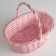 Wicker basket, willow, 30x21x12x25 cm, pink