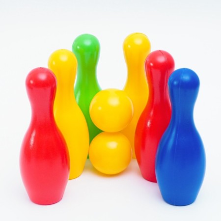 Bowling Children's Color, Set: 6 Kagley 21 x 7 cm, 2 goals D-6.5 cm-2