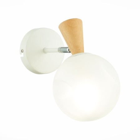 Wall lamp EVOLUCE. Sle220701-01. Catania. 1x40 W, E14, 13x21 cm, white color, light wood