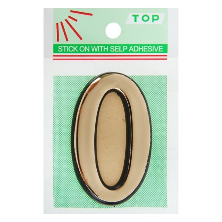 Door number "0", plastic, gold color-1