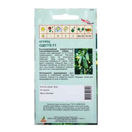 Odette's cucumber seeds F1 8pcs* Wing Seeed-1