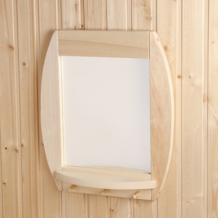 Mirror with a shelf from the linden "Barrel", 63x46x16 cm