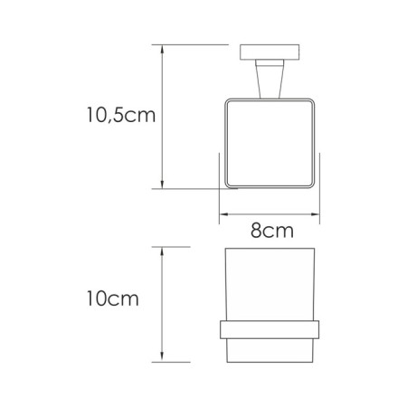 Cup holder Rhin K-8728, silver-1