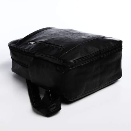 Male backpack on a zipper, 4 outer pockets, black color-2
