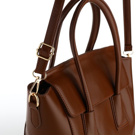 Women's bag with lightning, brown color-5