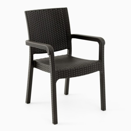 Set of garden furniture: 2 chairs + table, brown-5