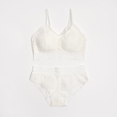 Female set (top, panties) color white, size 42-44