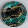 Disposable paper plate "marble", emerald, 18 cm