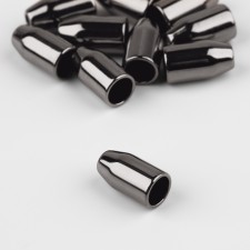 Tip for a cord, d = 3 mm, 14 × 7 mm, 10 pcs, black nickel color