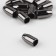Tip for a cord, d = 3 mm, 14 × 7 mm, 10 pcs, black nickel color