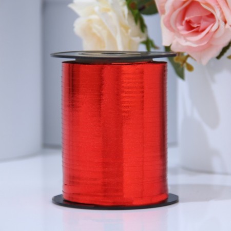 Tape for decor and gifts 0.5 cm x 250 m, red