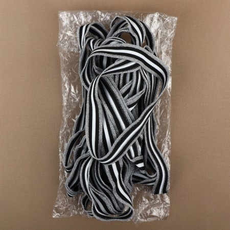 Braid knitted lamps 25 mm, 9.1 ± 0.5 m, silver/black/white color-3