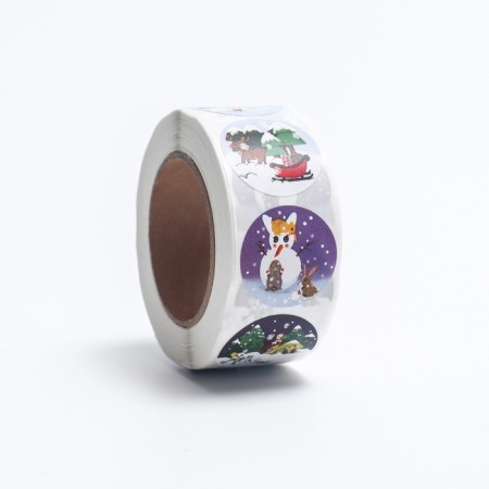 Stickers in the roll "Winter", 500 pcs, 2.5 x 2.5 cm-2