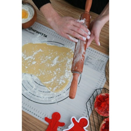 Rnocking rolling pin Magistro, tree, 43 × 4 cm, working part 23 cm, with curly handles-3