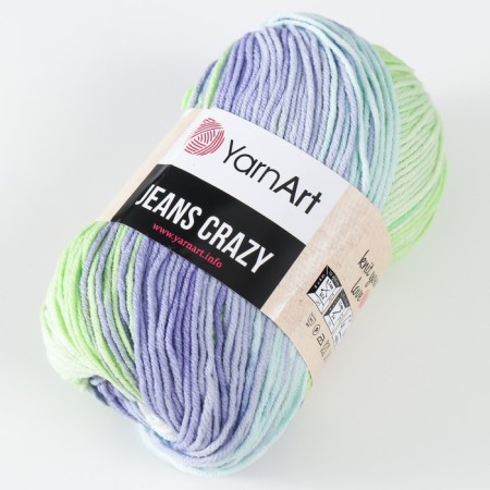 Yarn "Jeans Crazy" 55% cotton, 45% acrylic 160m/50g (8208 lilac-green.)-1