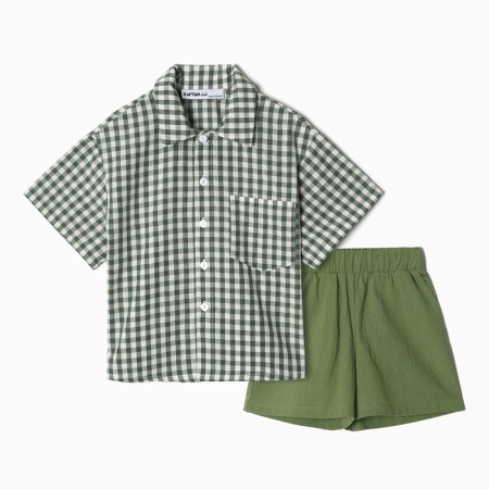 Costume for a boy (shirt and shorts) KAFTAN, p. 34 (122-128), green-4