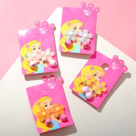 Clips children's "chosen" flower with bead Simple, color mix-2