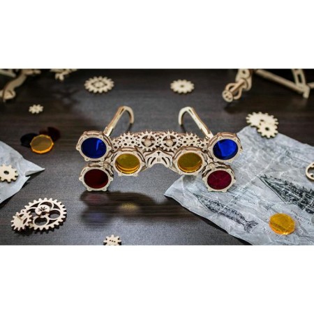 Wooden designer 3D "Steam-punk Goggla glasses"-5