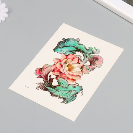 Tattoo on the body color "delicate fish" 26.1x14.6 cm-2