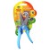Baby scissors 16 cm, multi-blows "Raccoon Adventures", blue, auto-smoking, euro suspension