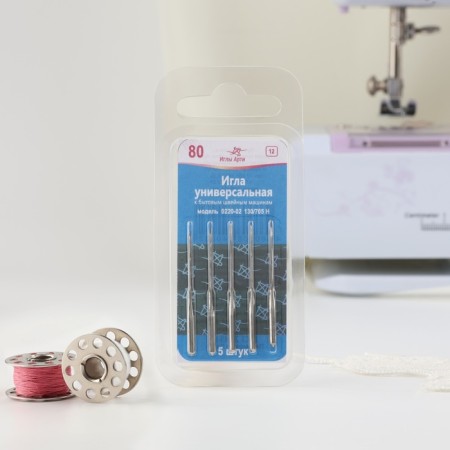 Needles for household sewing machines, universal, No. 80, 5 pcs-4