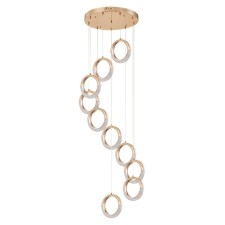 Suspended chandelier Arte Lamp Montana A77777SP-10GO, LED, 40 W, 66x66x300 cm, 2000 lm, golden