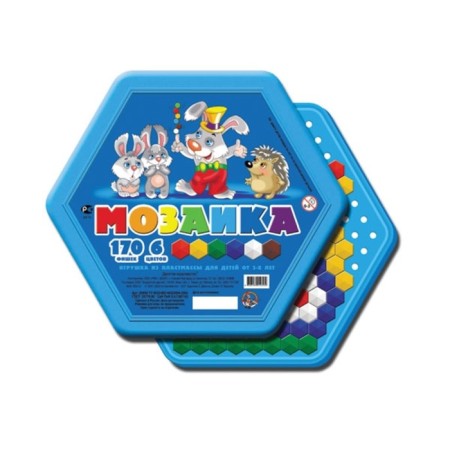 Children's plastic hexagonal mosaic, 170 elements