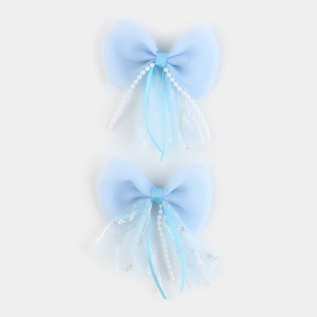 Hair hair clip, bow 7.5 cm, 2 pcs, cold heart-1