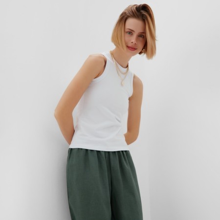 Women's pants minku: minku: safari color green, size 42-4