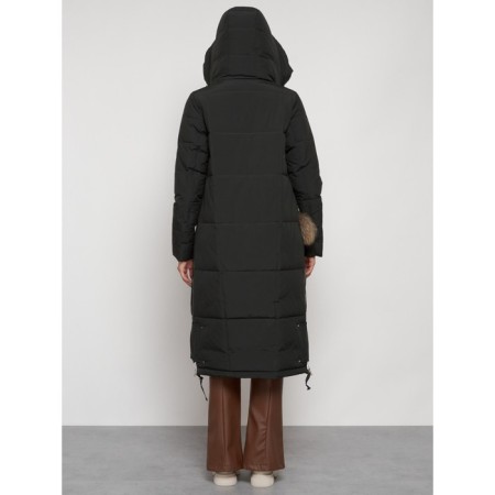 Coat insulated winter female, size 54, dark green color-3