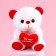 Soft toy "You are my happiness", Bear , 17 cm, with a heart, mix