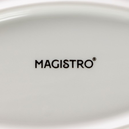 Porcelain dish for baking Magistro "Blanche", 28 × 18 × 2.5 cm, white color-4