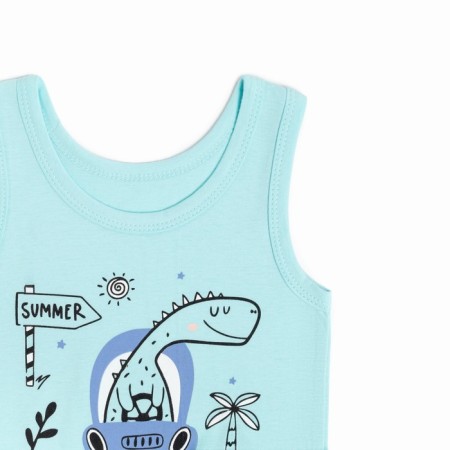 Set for a boy (T -shirt, panties), mint color/Summer, height 110 cm-1