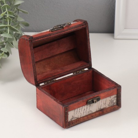 Casket wood chest "Letters from far" 12x9x8.5 cm-2
