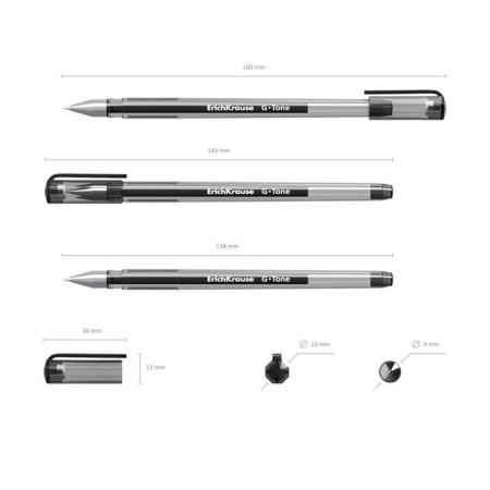 Gel pen Erichkrause G-Tone, node 0.5 mm, black ink, letter line length 500 meters-5