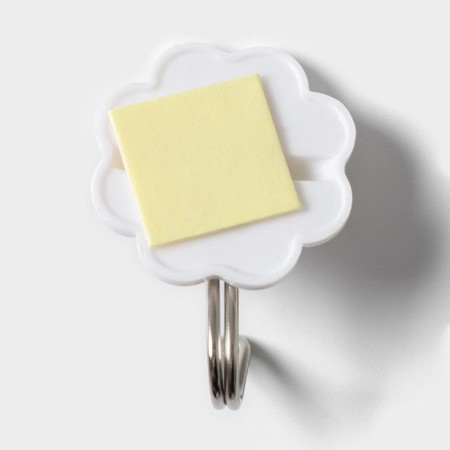 Hooks of self -adhesive deed "clover", 5 pcs, white color-2
