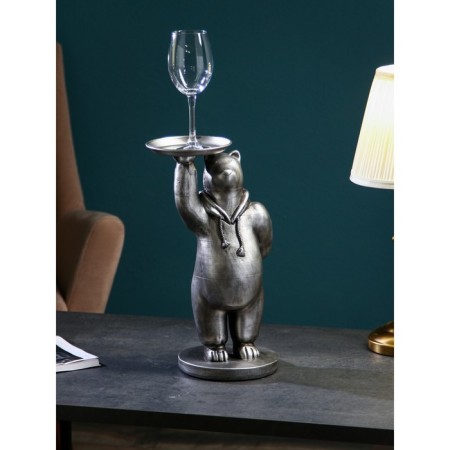 Steam for the little things "Bear", polystone, 43 cm, silver color