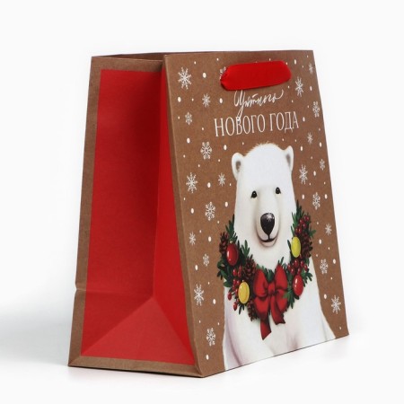 Craft square “New Year's bear”, 22 x 22 x 11 cm, New Year-2